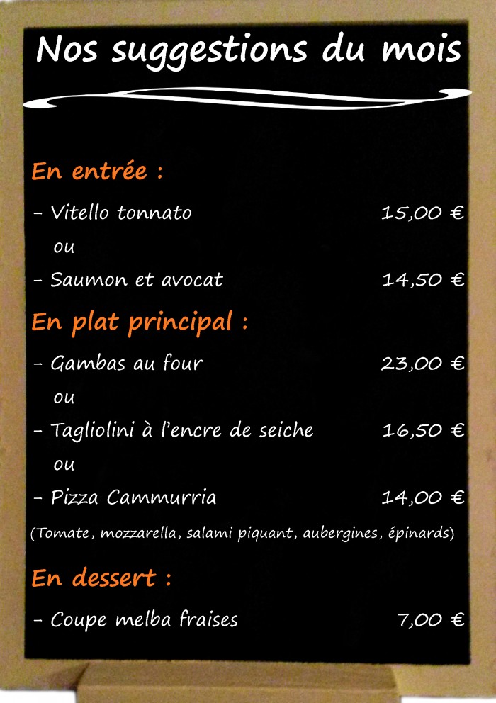 Restaurant il Viale_Suggestions juin 2017