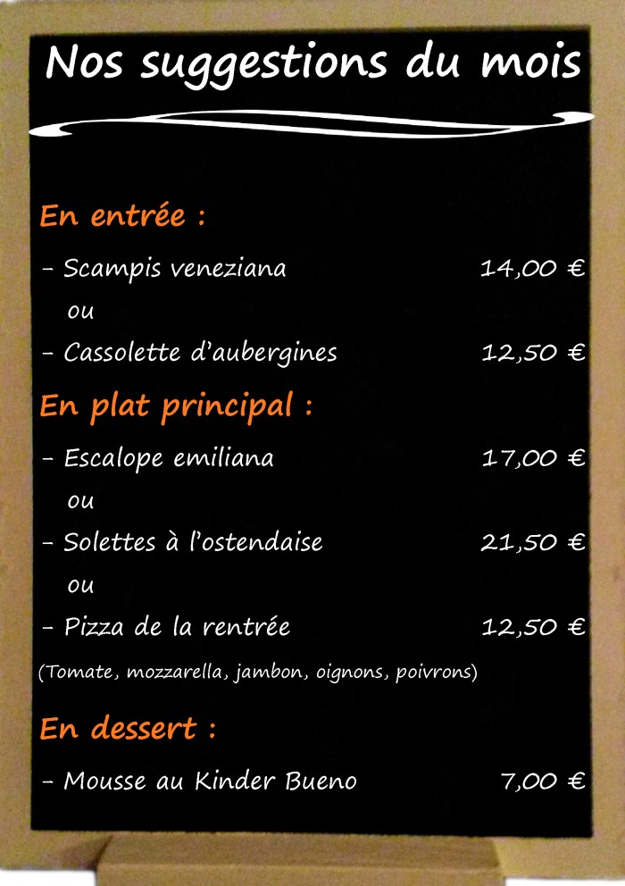 Restaurant il Viale_Suggestions septembre 2017