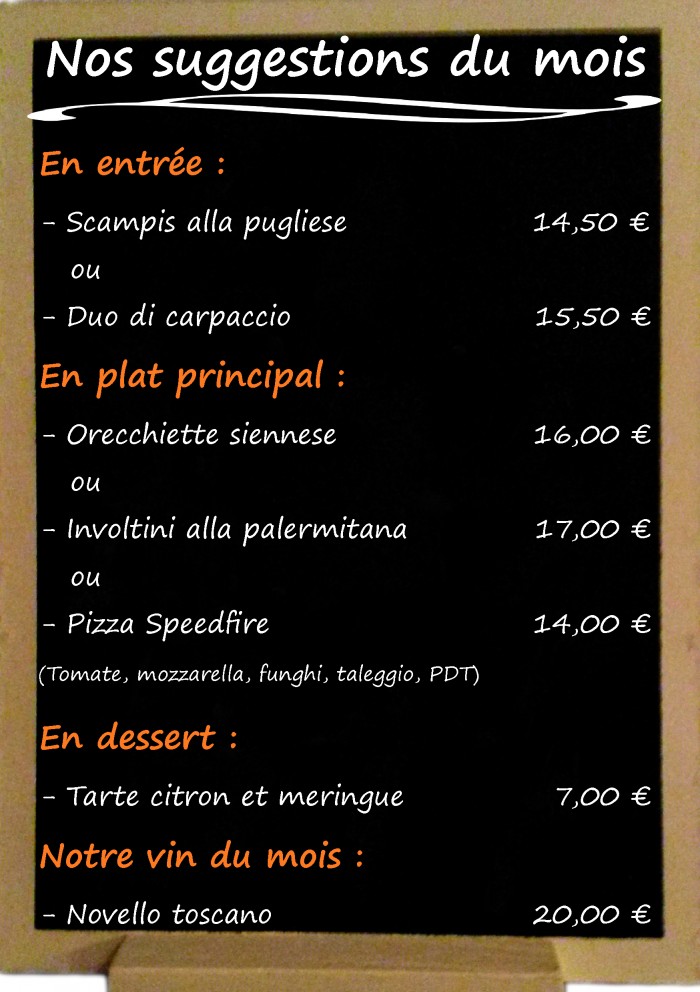 Restaurant il Viale_Suggestions novembre 2017