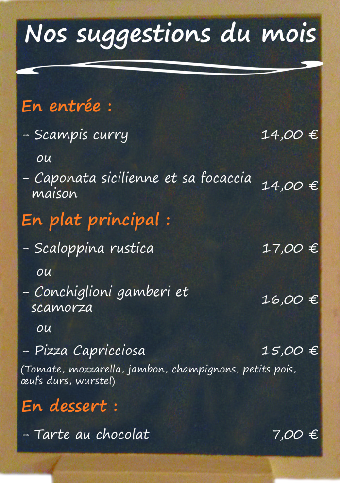 Restaurant il Viale_Suggestions mars 2018