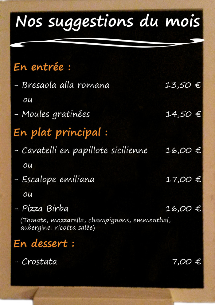 Restaurant il Viale_Suggestions septembre 2018(2)