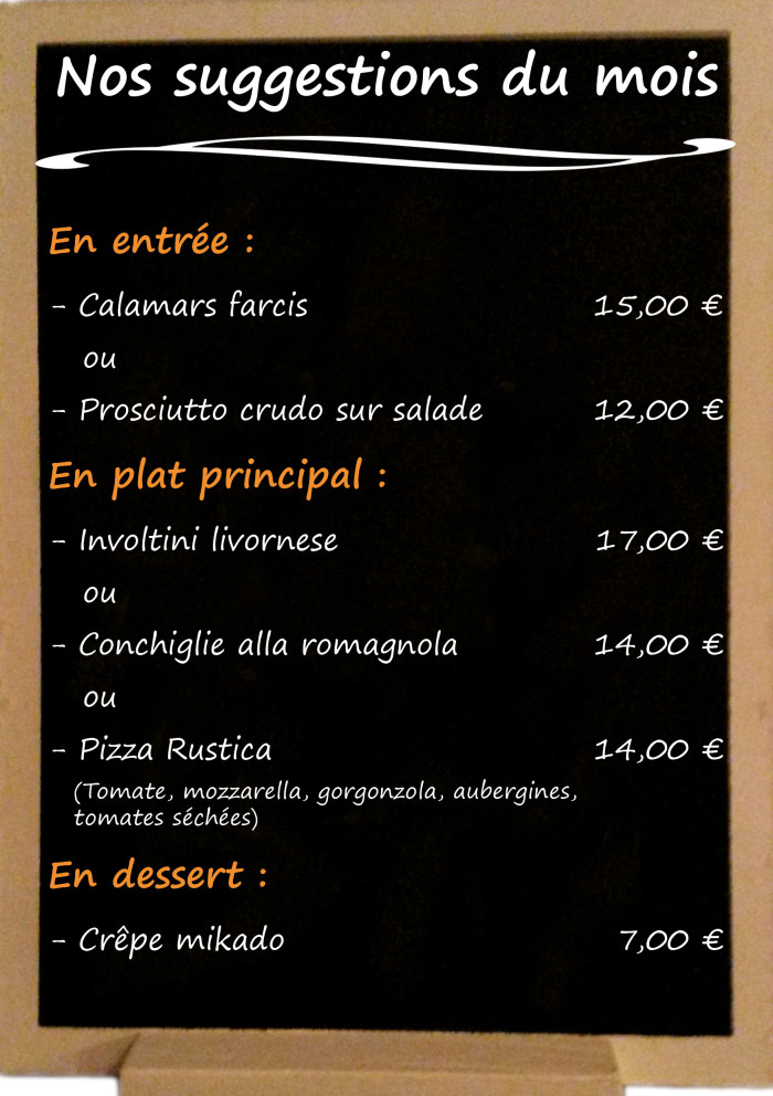 Restaurant il Viale_Suggestions novembre 2018