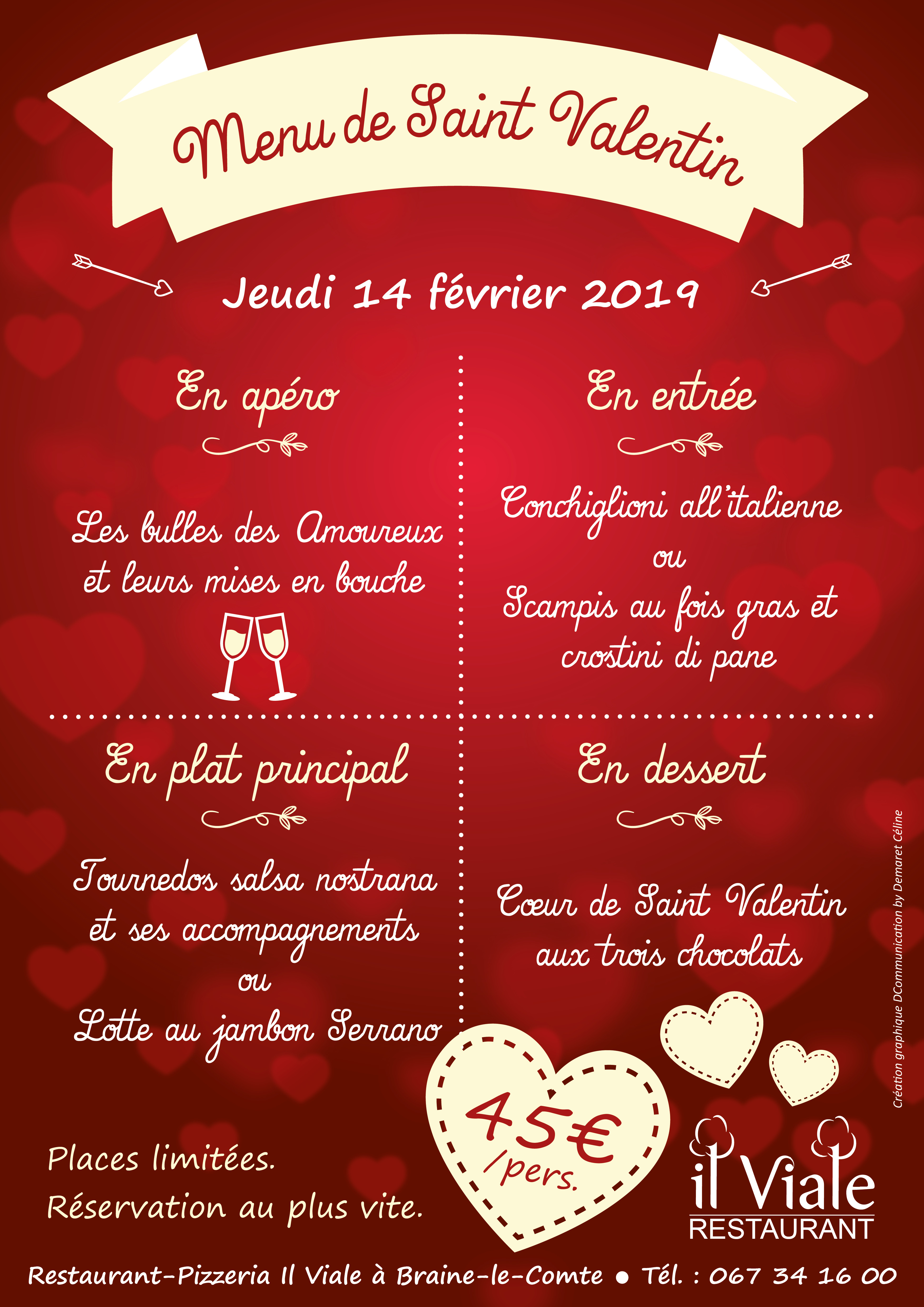 Il Vilale Menu Saint Valentin 2019 